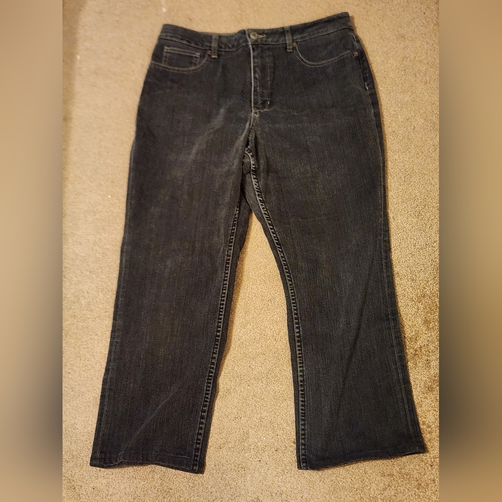 Coldwater Creek classic fit women size 14 waist and 25 Length black jeans